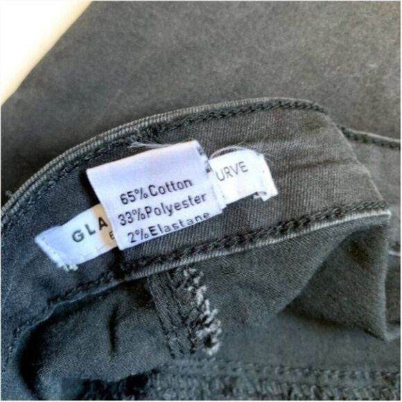 Glamorous curve women's jeans sz 22 high waisted skinny frayed knee ripped black - Picture 8 of 8